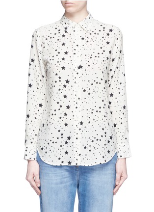 Main View - Click To Enlarge - EQUIPMENT - x Kate Moss 'Slim Signature Clean' star print silk shirt