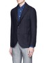 Front View - Click To Enlarge - ALTEA - Stripe wool jacquard soft blazer