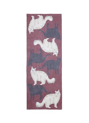 Main View - Click To Enlarge - KAREN MABON - 'Love Cats' silk georgette scarf