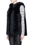 Front View - Click To Enlarge - KARL DONOGHUE - Reversible cashmere lambskin shearling hooded gilet