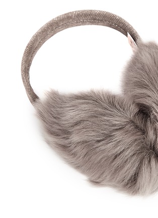 Detail View - Click To Enlarge - KARL DONOGHUE - Mesh embossed Toscana lambskin shearling ear muffs