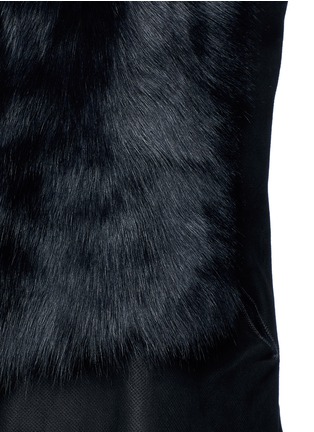 Detail View - Click To Enlarge - KARL DONOGHUE - Reversible mesh embossed lambskin shearling drape gilet