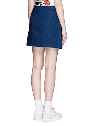 Back View - Click To Enlarge - OPENING CEREMONY - Oversize button denim mini skirt