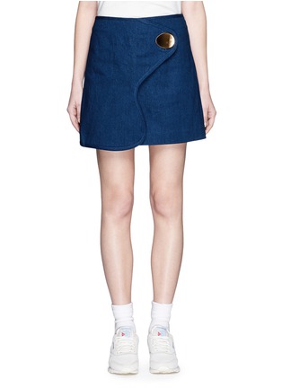 Main View - Click To Enlarge - OPENING CEREMONY - Oversize button denim mini skirt