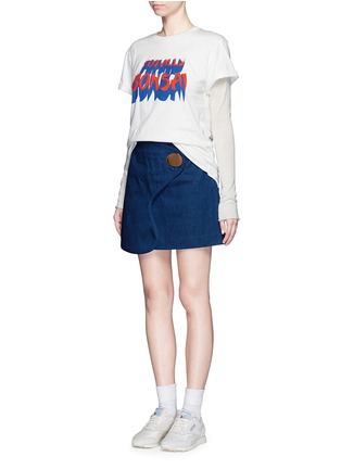 Figure View - Click To Enlarge - OPENING CEREMONY - Oversize button denim mini skirt