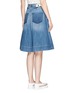 Back View - Click To Enlarge - MUVEIL - Faux pearl front denim culottes