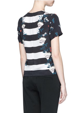 Back View - Click To Enlarge - MARKUS LUPFER - Pretty Flower Stripe' silk Alice top