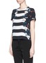 Front View - Click To Enlarge - MARKUS LUPFER - Pretty Flower Stripe' silk Alice top