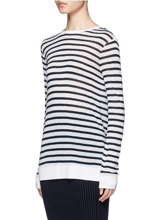 Front View - Click To Enlarge - T BY ALEXANDER WANG - Stripe slub jersey long sleeve T-shirt