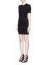 Front View - Click To Enlarge - T BY ALEXANDER WANG - Twist drape front jersey T-shirt dress