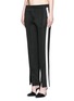 Front View - Click To Enlarge - T BY ALEXANDER WANG - Outseam stripe sleek French terry sweatpants