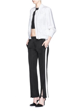 Figure View - Click To Enlarge - T BY ALEXANDER WANG - Outseam stripe sleek French terry sweatpants