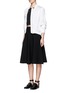 Figure View - Click To Enlarge - T BY ALEXANDER WANG - Horizontal rib knit flare skirt