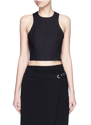 Main View - Click To Enlarge - T BY ALEXANDER WANG - Tech suiting fabric cropped top