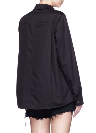 Back View - Click To Enlarge - T BY ALEXANDER WANG - V-neck cotton poplin shirt