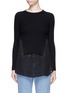 Main View - Click To Enlarge - T BY ALEXANDER WANG - Silk shirt tail cotton rib knit sweater