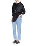 Figure View - Click To Enlarge - T BY ALEXANDER WANG - Silk shirt tail cotton rib knit sweater