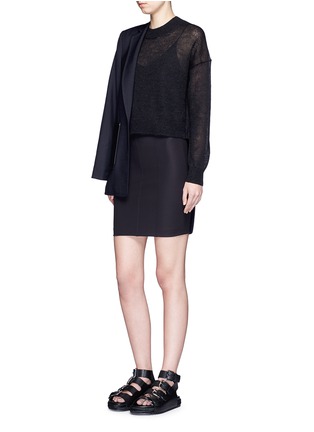Figure View - Click To Enlarge - T BY ALEXANDER WANG - Tech suiting fabric pencil skirt