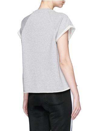 Back View - Click To Enlarge - T BY ALEXANDER WANG - Shirred waist French terry peplum muscle top