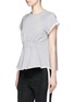 Front View - Click To Enlarge - T BY ALEXANDER WANG - Shirred waist French terry peplum muscle top