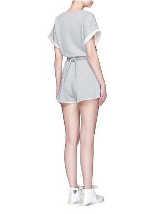 Back View - Click To Enlarge - T BY ALEXANDER WANG - Tie back French terry rompers