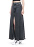 Front View - Click To Enlarge - T BY ALEXANDER WANG - Deconstructed denim maxi skirt