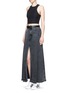 Figure View - Click To Enlarge - T BY ALEXANDER WANG - Deconstructed denim maxi skirt