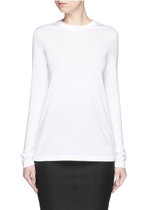Main View - Click To Enlarge - T BY ALEXANDER WANG - Long sleeve superfine cotton jersey T-shirt