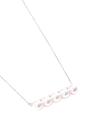  - TASAKI - Balance' Akoya pearl 18k white gold bar pendant necklace