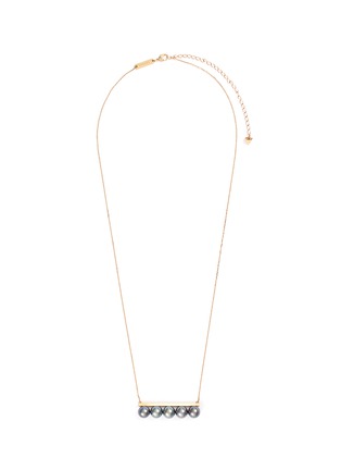 Main View - Click To Enlarge - TASAKI - 'Balance' Tahitian pearl 18k yellow gold bar pendant necklace