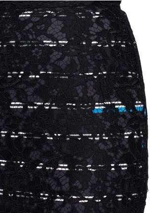 Detail View - Click To Enlarge - PREEN BY THORNTON BREGAZZI - 'Ilaria' stripe crepe underlay lace skirt