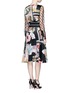 Back View - Click To Enlarge - PREEN BY THORNTON BREGAZZI - 'Erin' chevron floral print belted dress