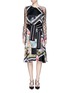 Main View - Click To Enlarge - PREEN BY THORNTON BREGAZZI - 'Erin' chevron floral print belted dress