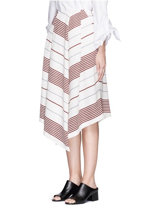 Front View - Click To Enlarge - ELIZABETH AND JAMES - 'Watson' gathered foldover stripe skirt