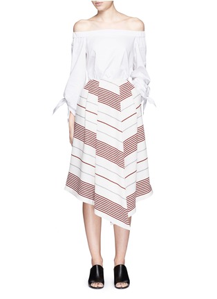 Figure View - Click To Enlarge - ELIZABETH AND JAMES - 'Watson' gathered foldover stripe skirt
