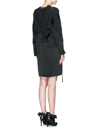 Back View - Click To Enlarge - 3.1 PHILLIP LIM - Destroyed lace charmeuse dress
