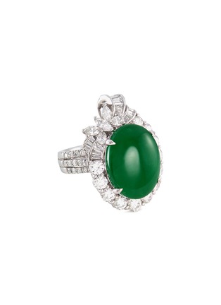 Main View - Click To Enlarge - SAMUEL KUNG - Diamond jade 18k gold detachable pendant ring