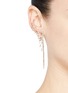 Figure View - Click To Enlarge - CRISTINAORTIZ - Diamond 9k gold mismatched feather earrings