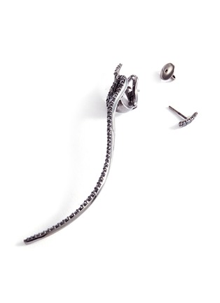 Detail View - Click To Enlarge - CRISTINAORTIZ - Diamond rhodium 9k white gold mismatched earrings