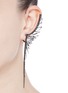 Figure View - Click To Enlarge - CRISTINAORTIZ - Diamond rhodium 9k white gold mismatched wing creeper earrings