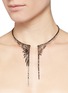 Detail View - Click To Enlarge - CRISTINAORTIZ - Black diamond 9k gold wing necklace