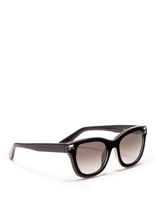 Figure View - Click To Enlarge - VALENTINO GARAVANI - Inlaid Rockstud acetate sunglasses