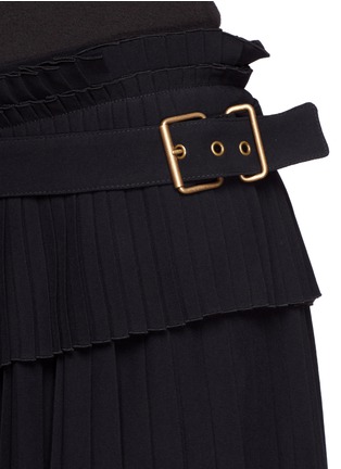 Detail View - Click To Enlarge - ALEXANDER MCQUEEN - Double tier plissé pleat mini skirt