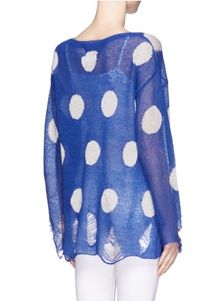 Back View - Click To Enlarge - WILDFOX COUTURE - Polka dot distressed sweater 