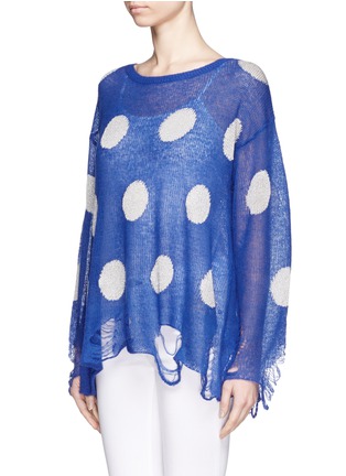 Front View - Click To Enlarge - WILDFOX COUTURE - Polka dot distressed sweater 