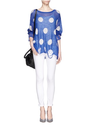 Figure View - Click To Enlarge - WILDFOX COUTURE - Polka dot distressed sweater 
