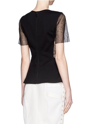 Back View - Click To Enlarge - JASON WU - Lace trim peplum top
