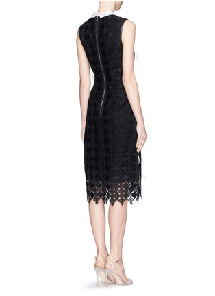 Back View - Click To Enlarge - ERDEM - Brenton feather embellished lace overlay dress