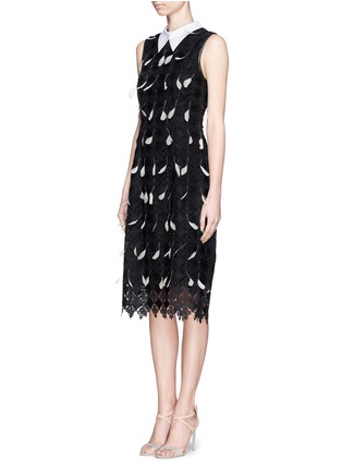 Figure View - Click To Enlarge - ERDEM - Brenton feather embellished lace overlay dress