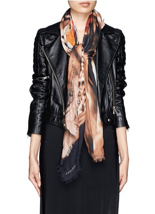 Figure View - Click To Enlarge - GIVENCHY - Tribal and robot print scarf